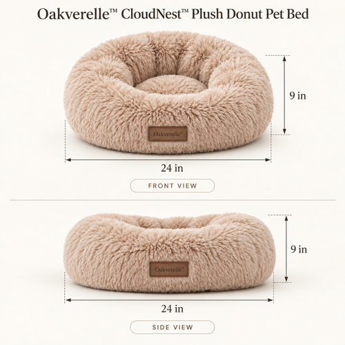 CloudNest™ Plush Donut Pet Bed dimensions image