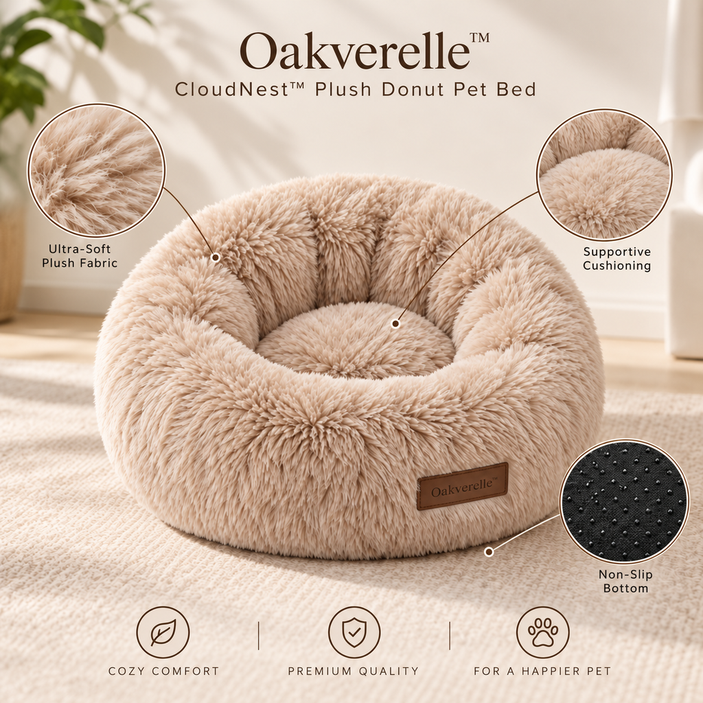 CloudNest™ Plush Donut Pet Bed materials image