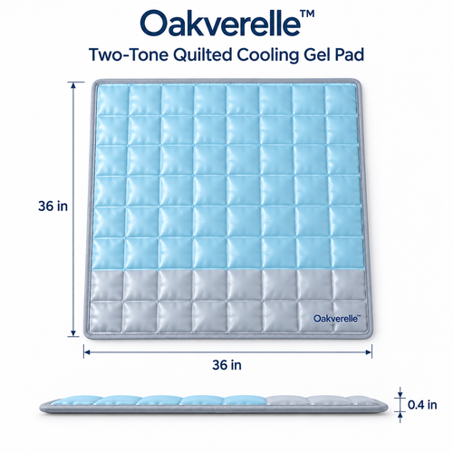CoolHaven™ Two-Tone Quilted Cooling Pad dimensions image