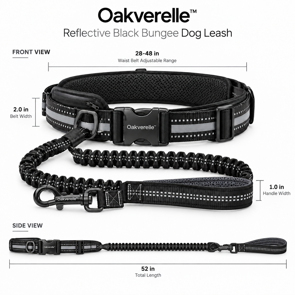 FlexTrek™ Reflective Bungee Leash Set dimensions image