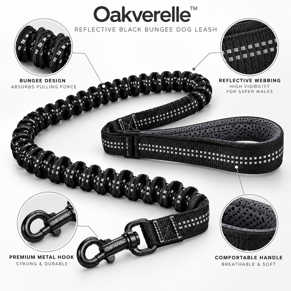 FlexTrek™ Reflective Bungee Leash Set materials image