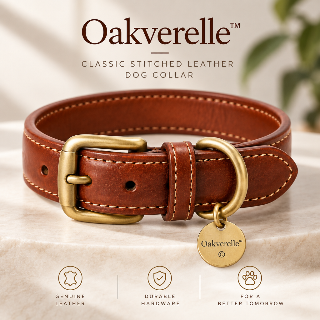 HeritageStitch™ Leather Dog Collar hero image