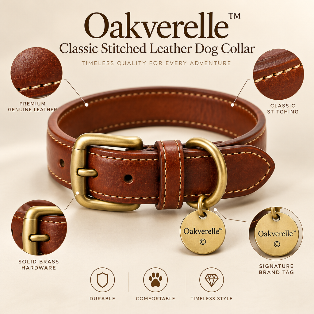 HeritageStitch™ Leather Dog Collar materials image