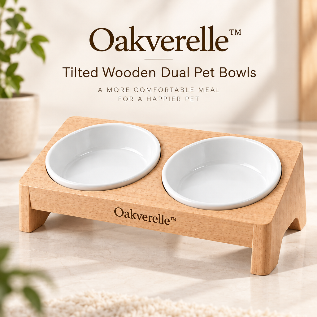 MeadowRise™ Tilted Wooden Double Feeder hero image
