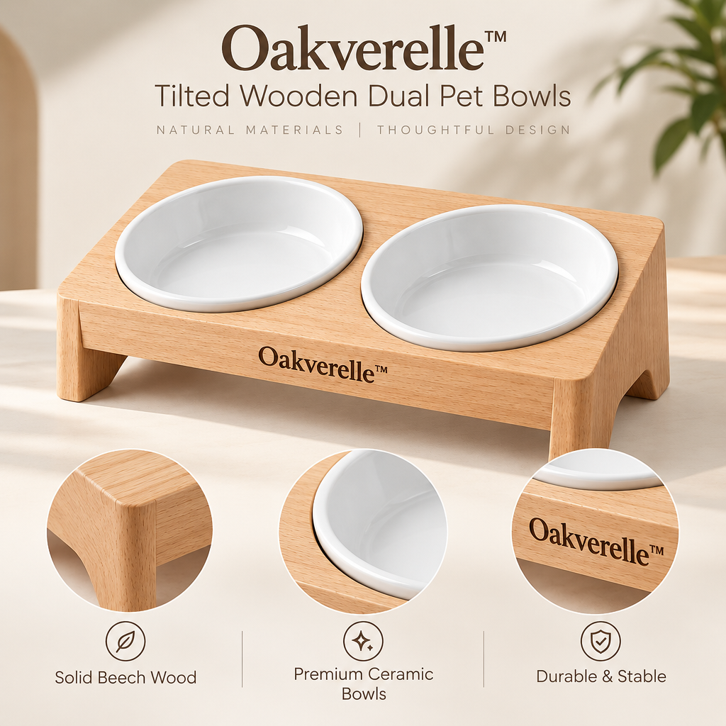 MeadowRise™ Tilted Wooden Double Feeder materials image
