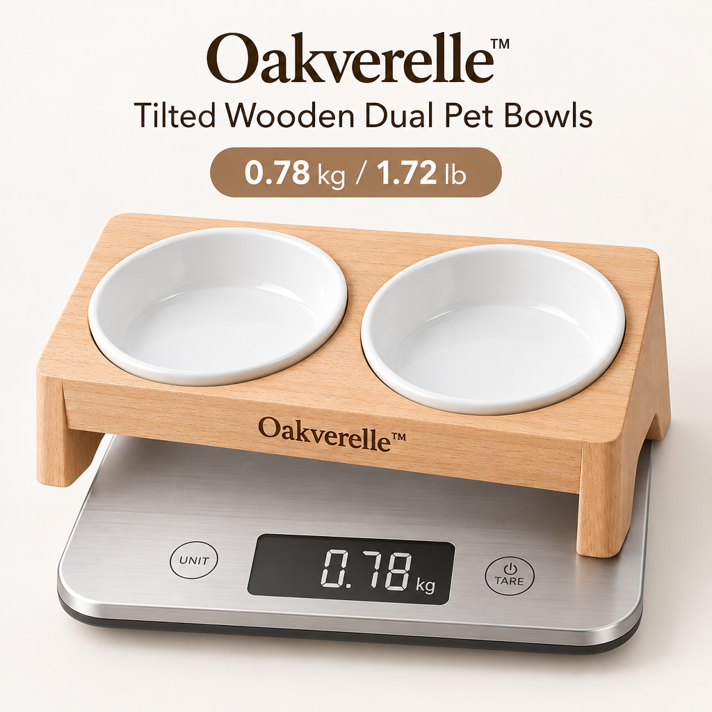 MeadowRise™ Tilted Wooden Double Feeder weight image