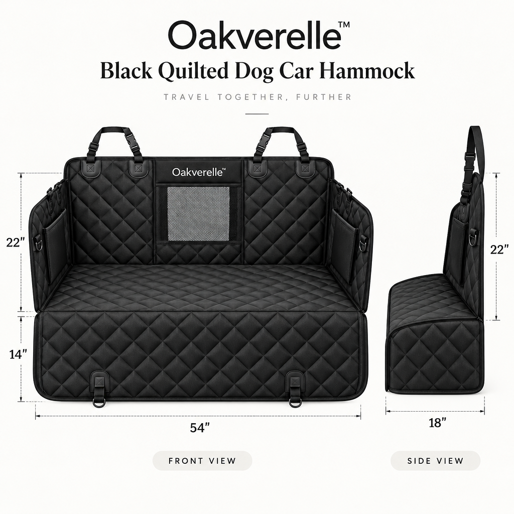 RoadHaven™ Quilted Dog Car Hammock dimensions image