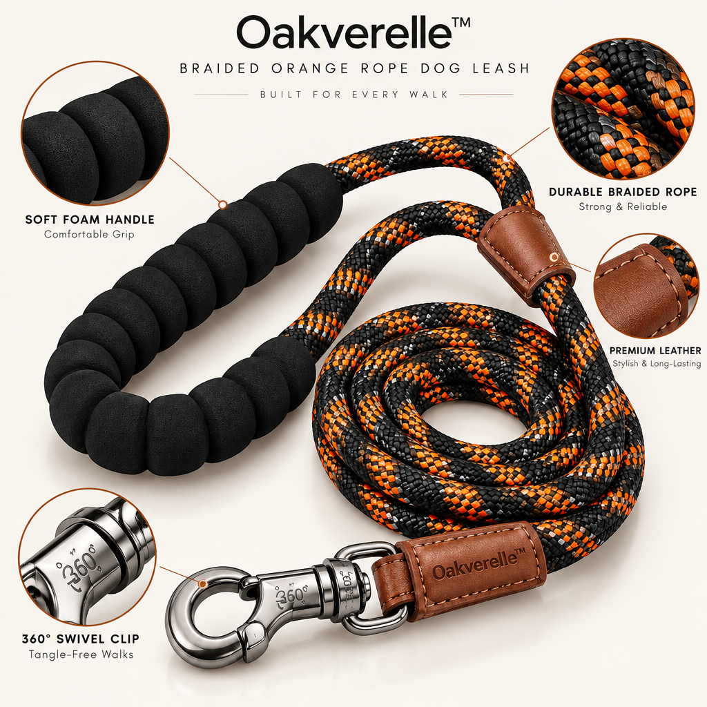 TrailWeave™ Braided Rope Dog Leash materials image