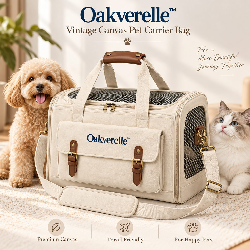 Wayfarer™ Vintage Canvas Pet Carrier lifestyle image
