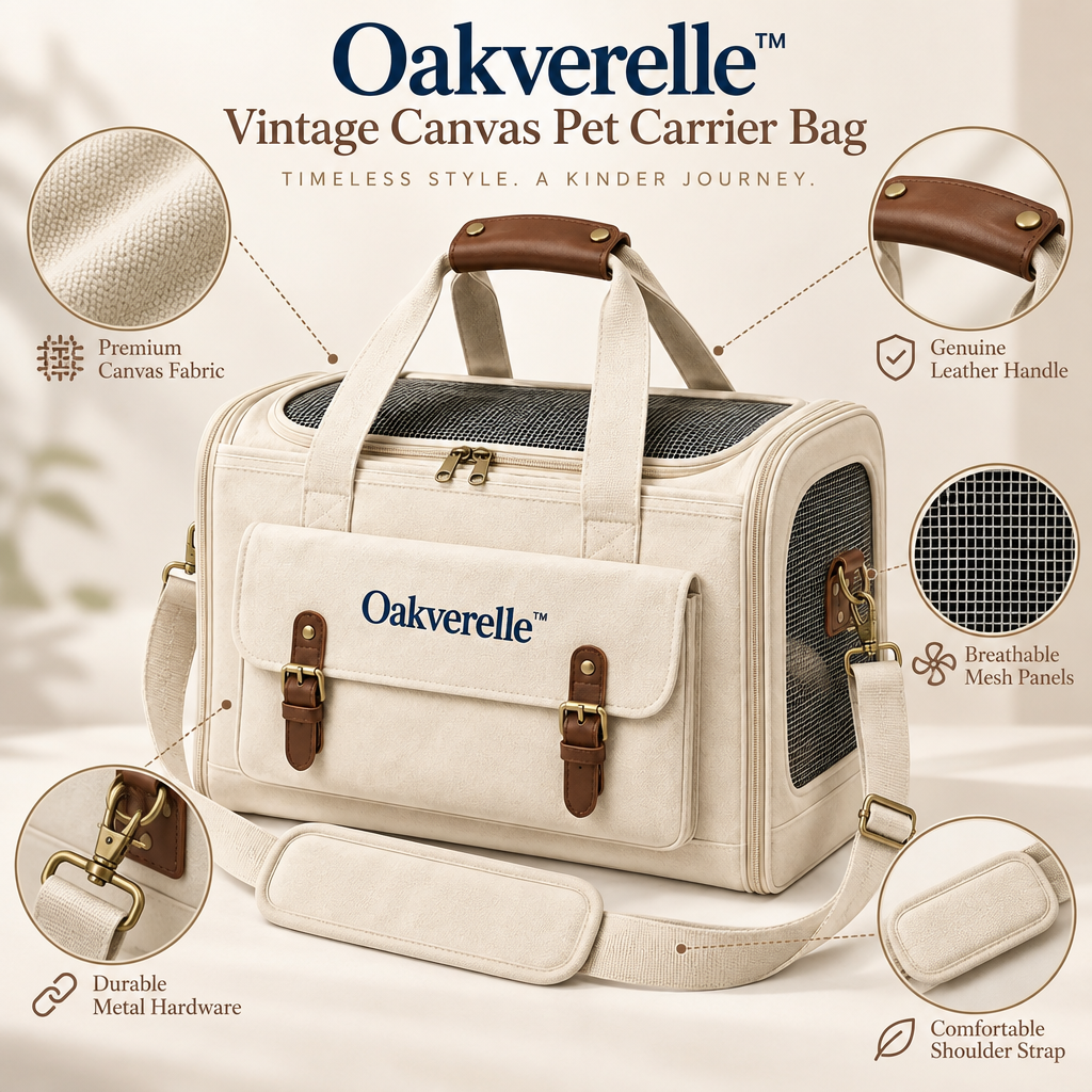 Wayfarer™ Vintage Canvas Pet Carrier materials image